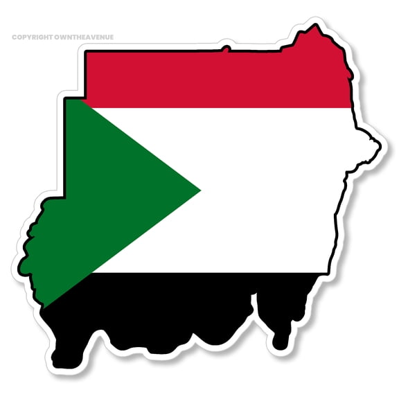 Sudan World Country Flag Map Vinyl Sticker Decal 4" Inches