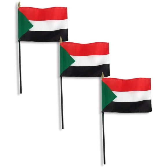 Sudan flag 4 x 6 inch (3 PK)