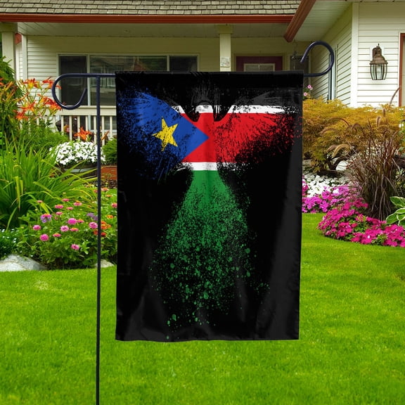 Sudanese Flag With Eagle Painting - Proud South Sudan Garden Flag (11.5x17.5) Double-Sided Decorative Polyester Indoor/Outdoor Flag