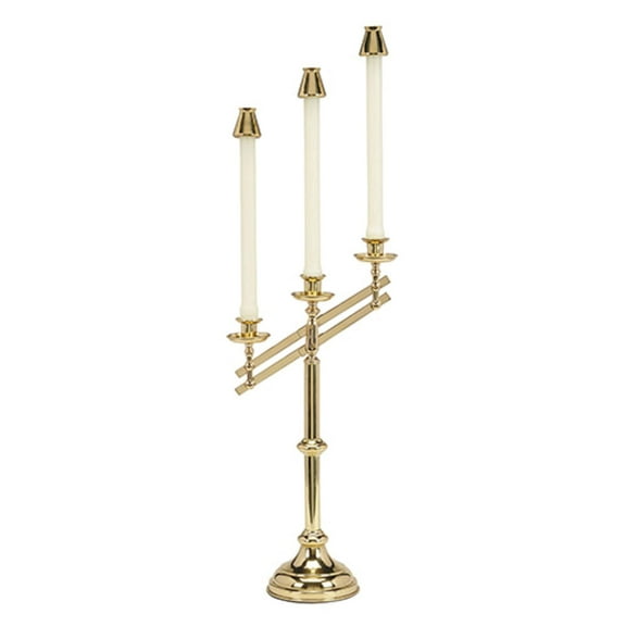Sudbury Brass 3 Light Adjustable Table Top Candelabra, 18 Inch