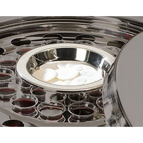 Stainless Steel Center Plate Communion Tray, Silver Finish