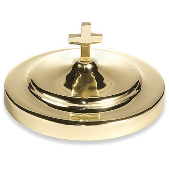 Sudbury Solid Brass Bread Plate Communion Tray Cover, 6 1/2 Inch
