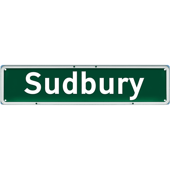 Sudbury Vintage Tin Sign - 16x4 Inches - Ideal for Farmhouse, Man Cave Decor - Vintage Country Signs, Rustic Wall Art