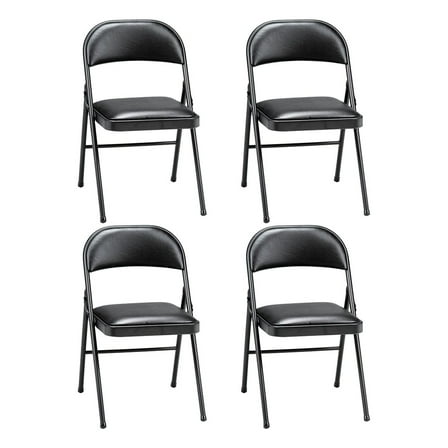 Sudden Comfort Folding & Stacking Chairs, Black/Gray (Set of 4)