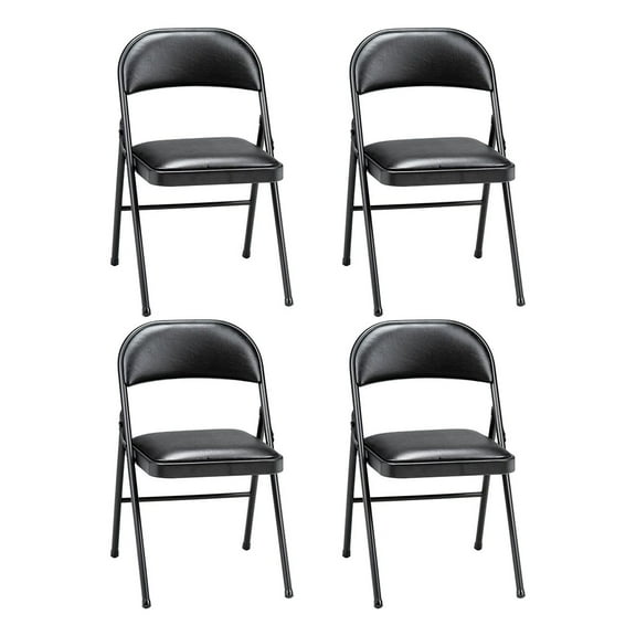Sudden Comfort Folding & Stacking Chairs, Black/Gray (Set of 4)