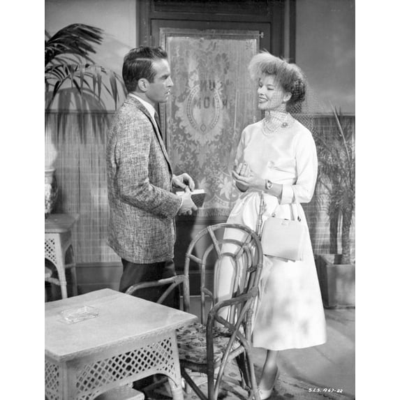Suddenly Last Summer Couple Talking Scene Excerpt from Film in Black and White Photo Print (8 x 10)
