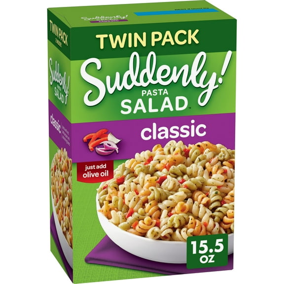 Suddenly Pasta Salad Classic with Red Peppers & Seasoning Twin Pack, 15.5 oz Box