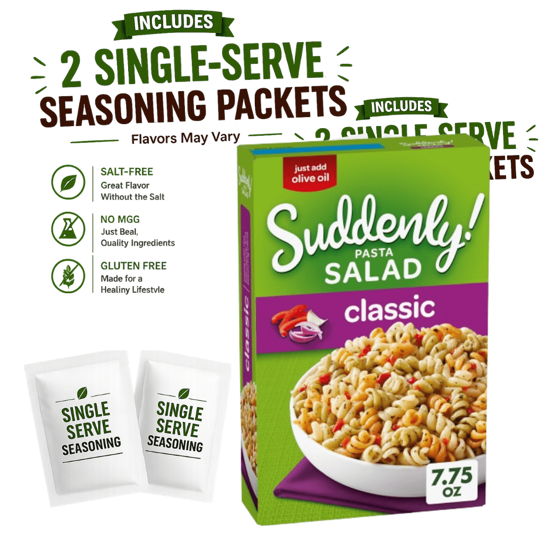 Red Container Meat Mix Suddenly Salad Classic Pasta Salad Mix with Red Peppers & Seasoning, 7. ...