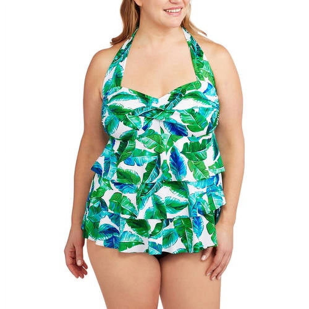 Suddenly Slim By Catalina Women s Plus Size Retro Ruffled Slimming One Piece Swimsuit