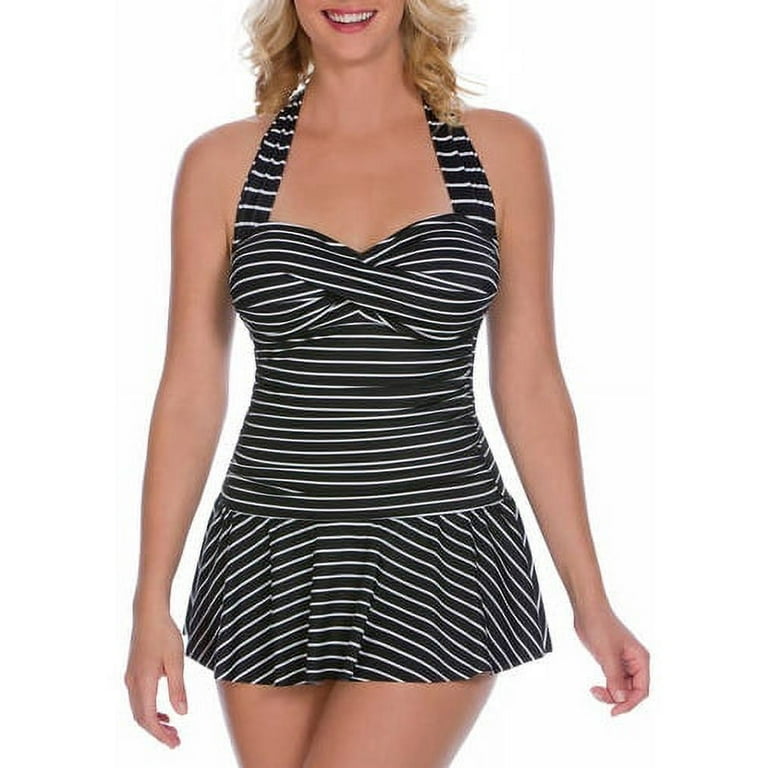 Suddenly Slim by Catalina Women s Retro Flirty Slimming Swimdress