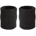 thumbnail image 1 of Suddora 4” Solid Color Sport Arm Sweatbands Pair, Black, 1 of 7