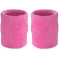 thumbnail image 1 of Suddora 4” Solid Color Sport Arm Sweatbands Pair, Pink, 1 of 7