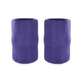 thumbnail image 1 of Suddora 6" Solid Color Cotton-Blend Doublewide Sweatbands Pair, Purple, 1 of 3