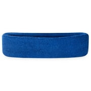 Suddora Adult Solid Color Sweatband Headband, Blue