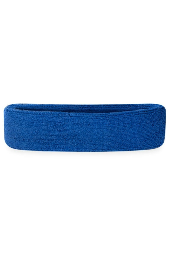 Adult Solid Color Sweatband Headband, Blue