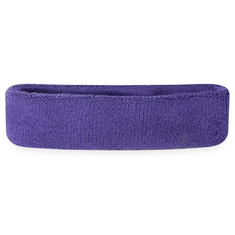 Suddora Adult Solid Color Sweatband Headband, Purple