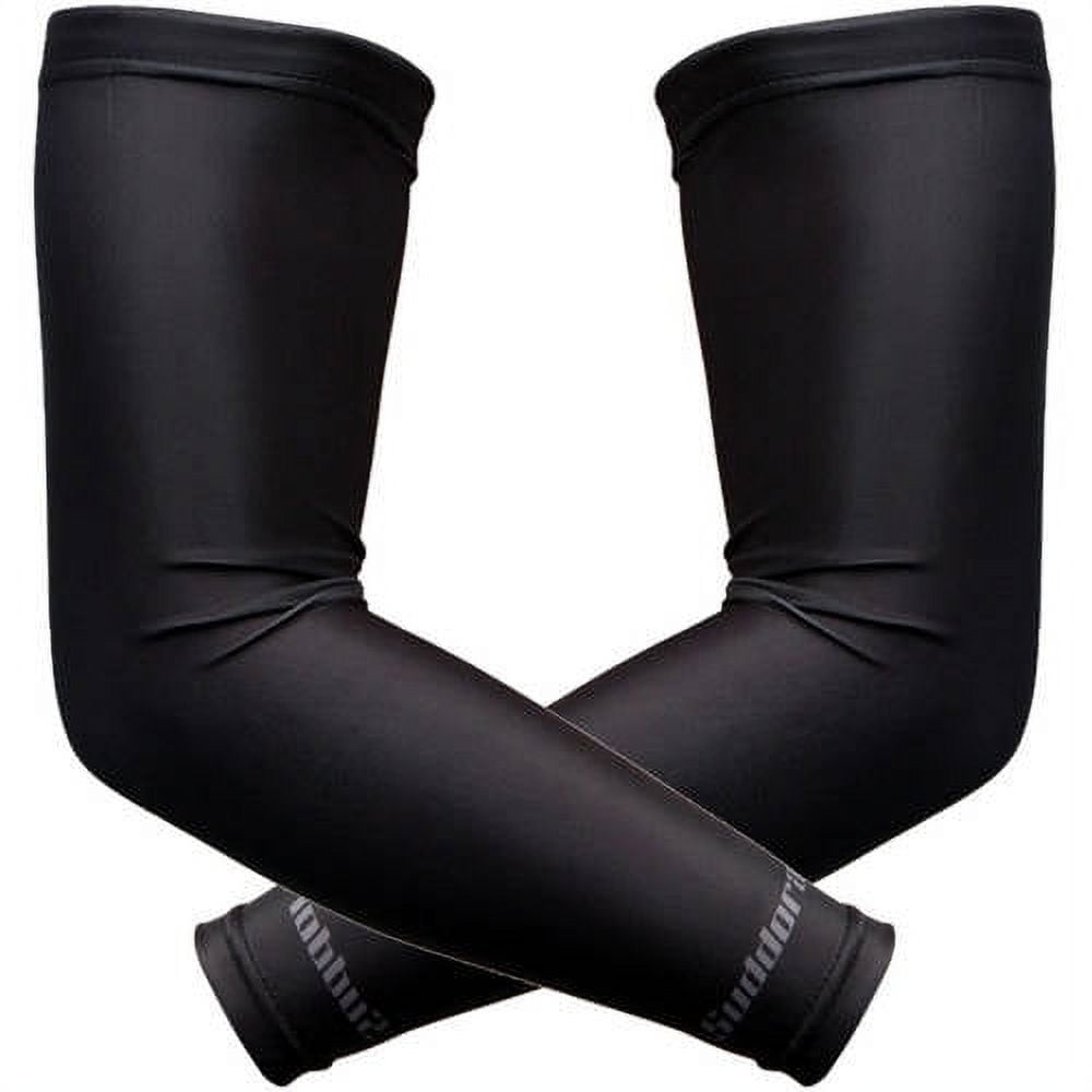 Suddora Athletic Compression Sleeve Pair, BlackSun Sleeves for Men and Women w/UV Protection for Cycling, Basketball, Football, Outdoor Sports