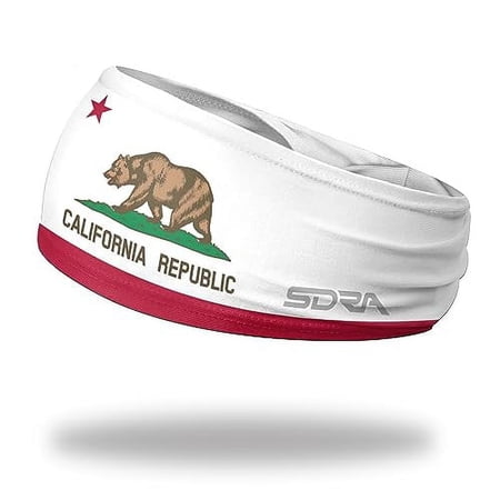 Suddora California State Flag Tapered Headband -Workout, Costume, Sports and National Team Accessories.