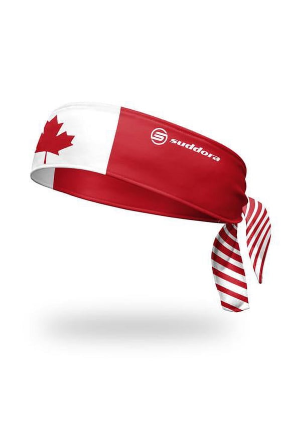 Canada Flag Ninja Style Tie Headband Sweatband, Multicolor