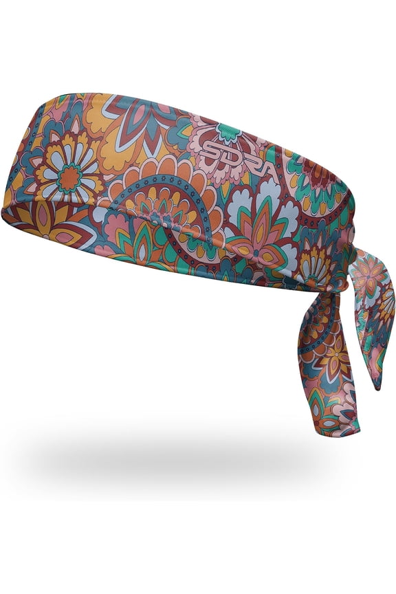 Hippie Style 70's Tie Headband -Sports Headband for Women and Men Athletic, Lightweight, Stylish & Comfortable Headband for Running, Workout, Football, Cosplay & Costumes