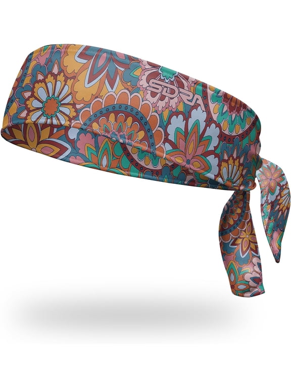 Hippie Style 70's Tie Headband -Sports Headband for Women and Men Athletic, Lightweight, Stylish & Comfortable Headband for Running, Workout, Football, Cosplay & Costumes