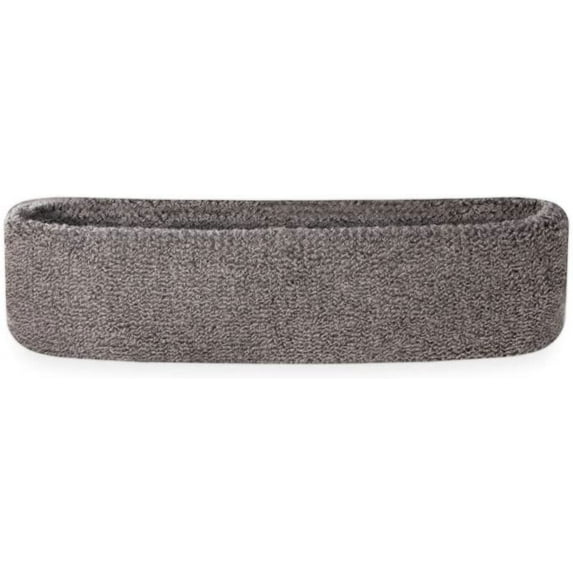 Suddora Kids Athletic Solid Color Cotton-Blend Head Sweatband, Gray