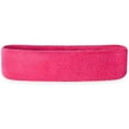 thumbnail image 1 of Suddora Kids Athletic Solid Color Cotton-Blend Head Sweatband, Neon Pink, 1 of 6