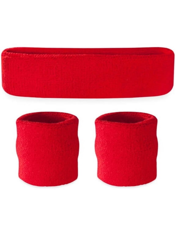 Kids Headband and Wristbands Set, Red