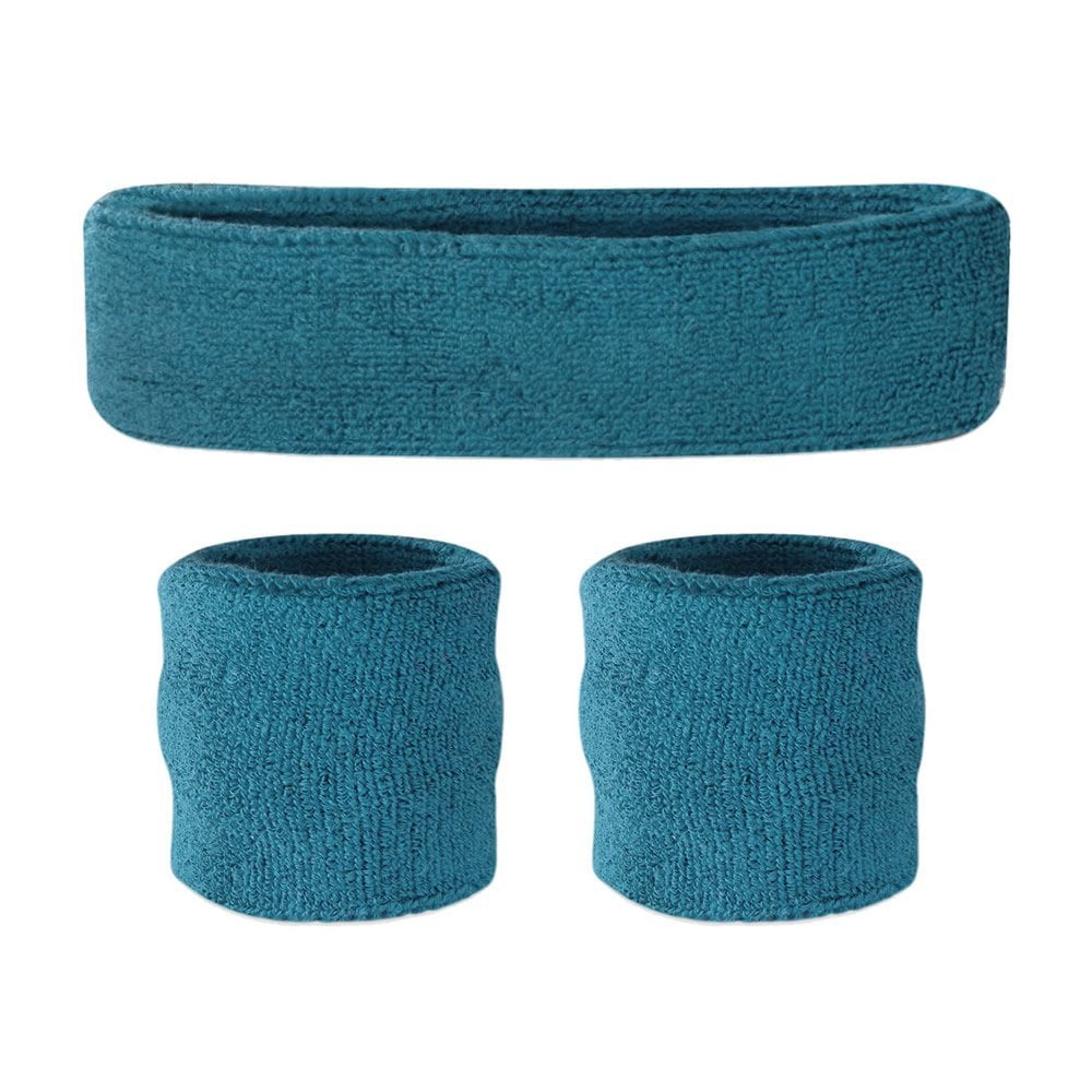 Suddora Kids Headband and Wristbands Set, Teal