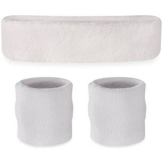 Suddora Kids Headband and Wristbands Set, White