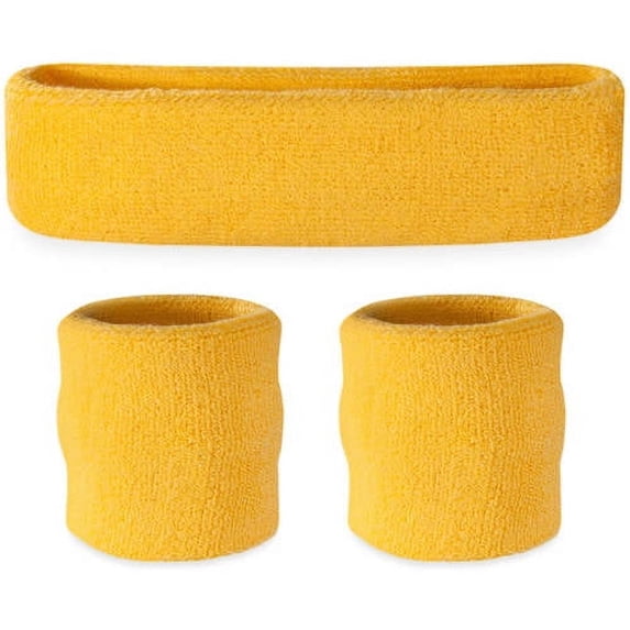 Suddora Kids Headband and Wristbands Set, Yellow