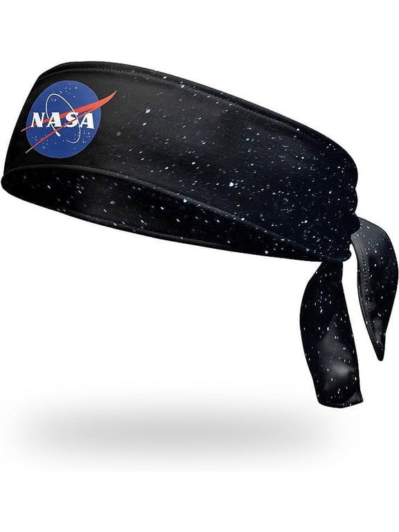NASA Ninja Style Tie Headband Sweatband, Black