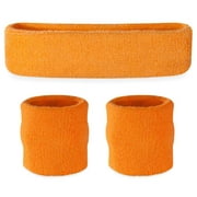Suddora Neon Orange Headband & Wristbands Set