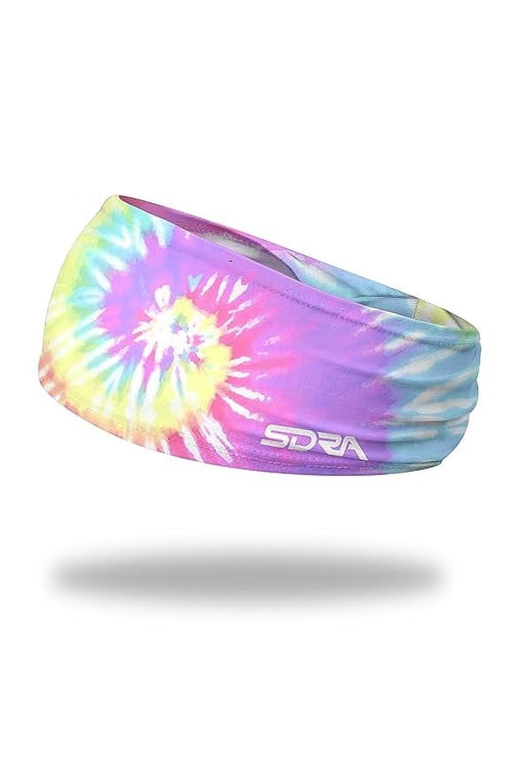 Non Slip 3.5" Tapered Pastel Tie-Dye Headband - Fashion, Summer, Beach, Outdoor and Sports, Abstract Colours