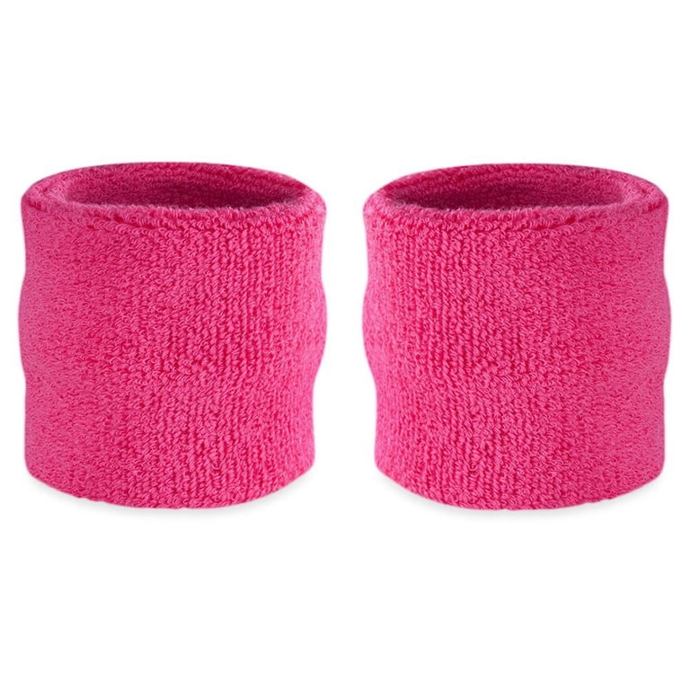 Suddora Wrist Sweatband Also Available in Neon Colors - Athletic Cotton Terry Cloth Wristband for Sports (Pair
