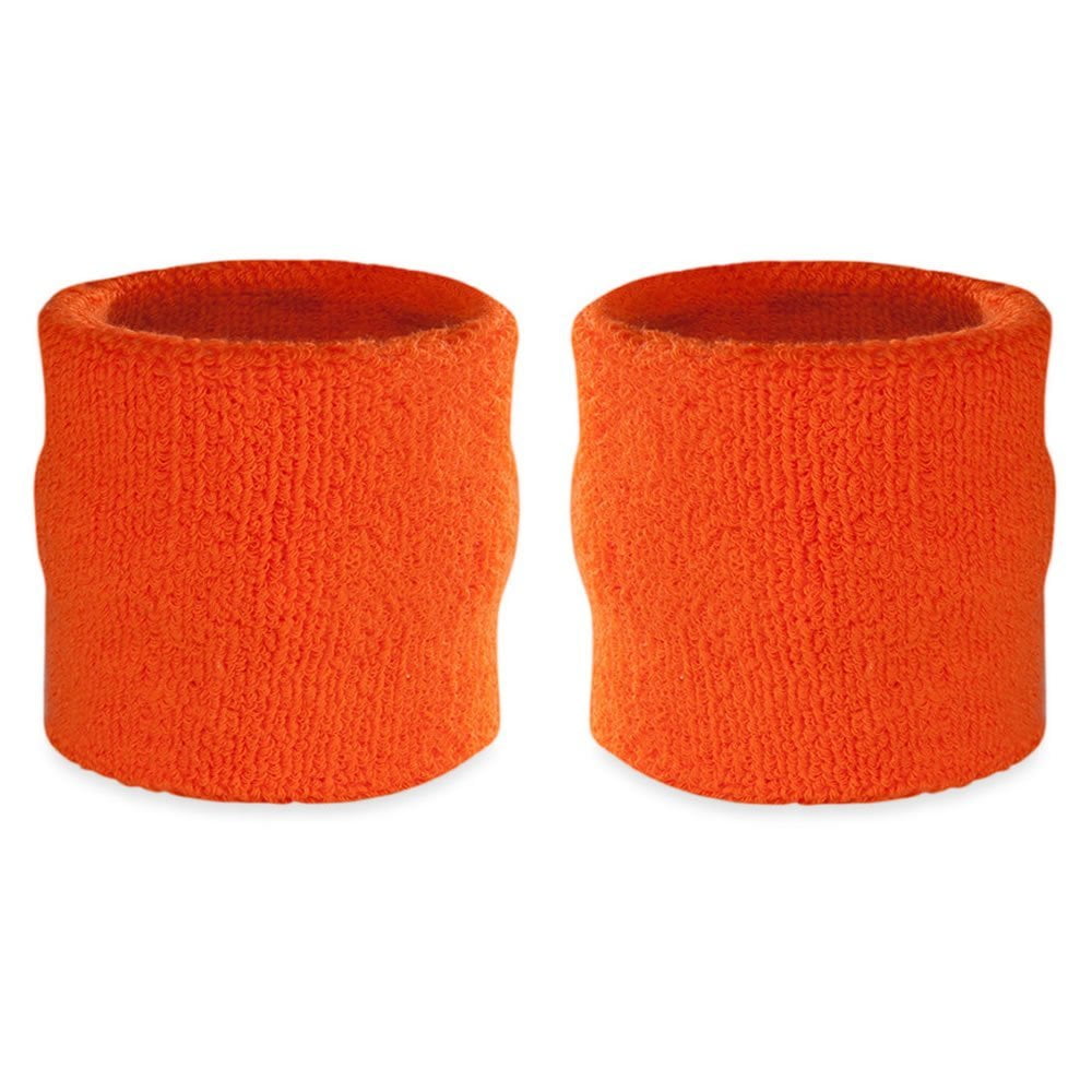Suddora Wrist Sweatbands - Athletic Cotton Terry Cloth Wrist Bands for  Basketball, Tennis, Football, Baseball (Pair) (Orange)