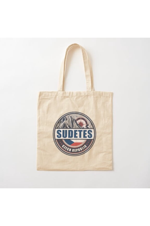 Sudetes Czech Republic Flag Mountain Hiking Design Canvas Tote Bags, Reusable Shopping Bag