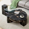 thumbnail image 1 of Sudica Detachable Double-decker Coffee Table,30" Round Tea Table with Black Faux Marble Base,Center Table for Living Room, 1 of 9