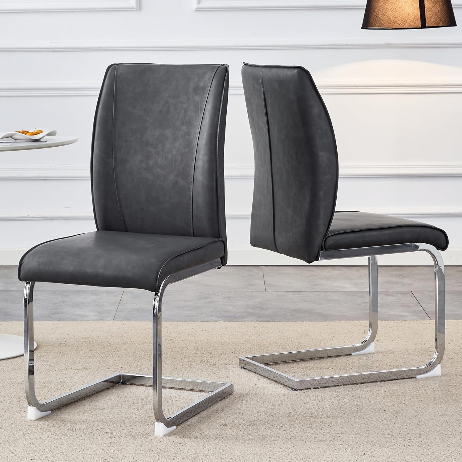 Sudica Dining Chairs Set of 2,PU Material Dining Chairs,Upholstered ...