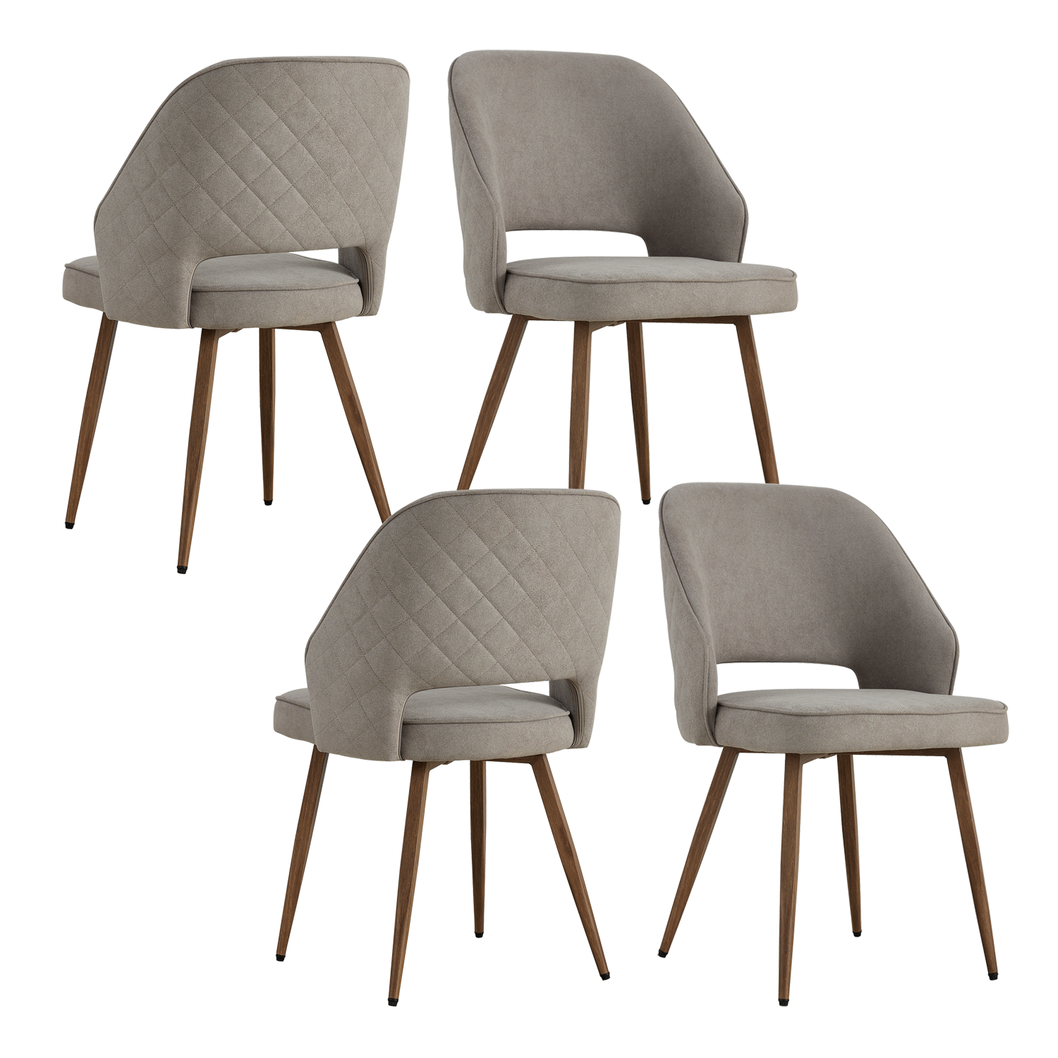 U.S. Pride Furniture Bucket Seat Dining Chair with Splayed Legs