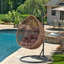 Sudica Egg Swing Chair with Stand Patio Soft Cushion Rattan Wicker(09)