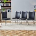 thumbnail image 1 of SUDICA Dining Chairs Set of 4, Black PU Leather Upholstered High Back Kitchen Chairs with Silver Metal Legs for Dining Room, 1 of 7