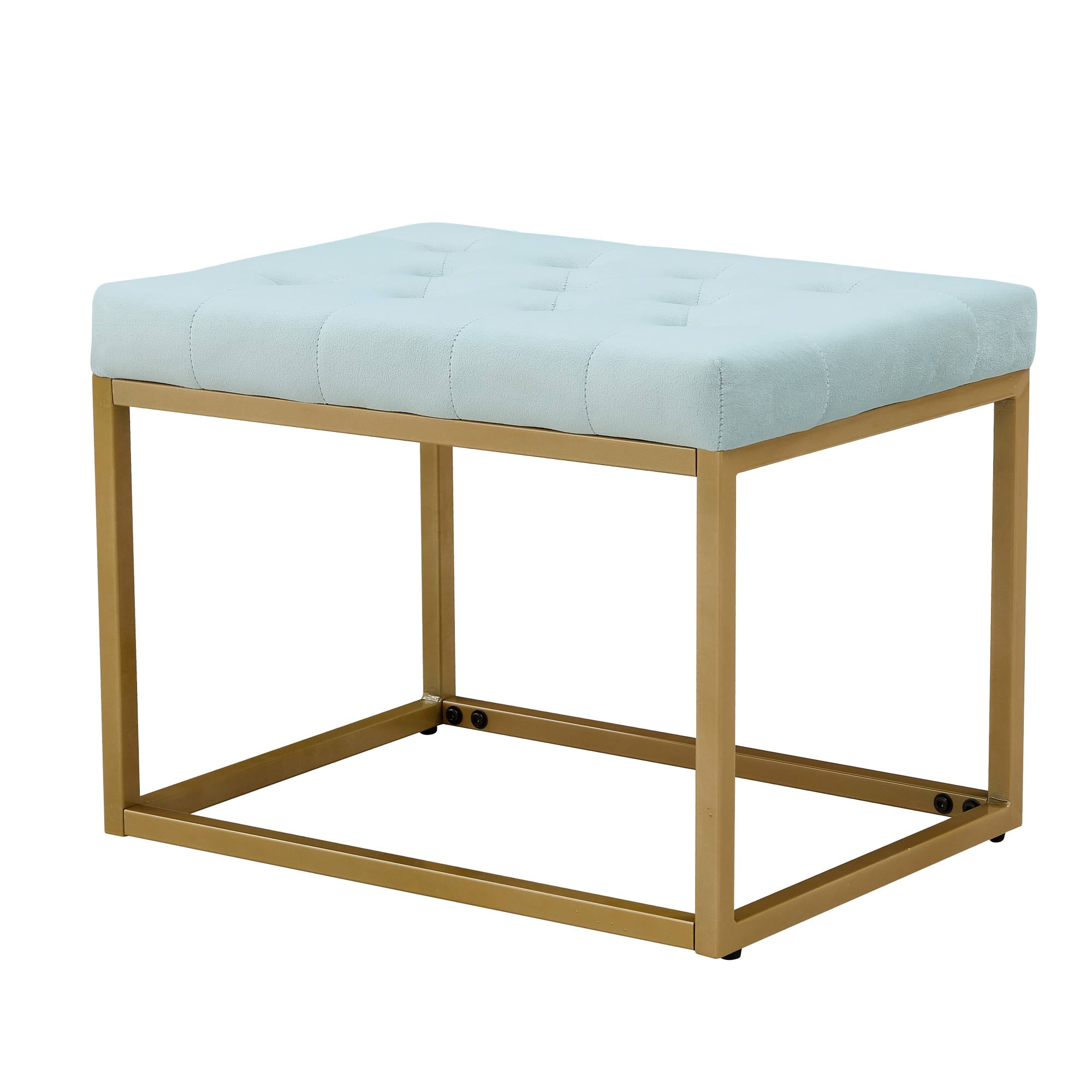 Sudica Velvet Bathroom Vanity Stool Square Tufted Padded Small Bench ...