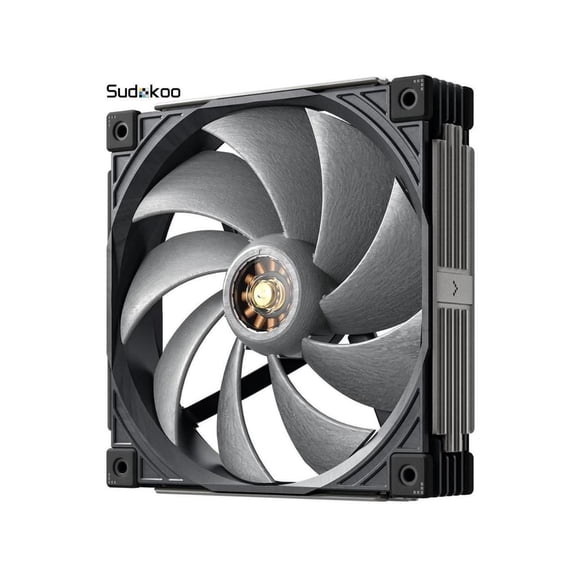 Sudokoo MACH140 140mm Case Fan: PWM Quiet PC Fans with FOC Motor - 4 Pin LCP High Performance Computer Cooling Fan with 500-2200 RPM