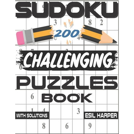 Sudoku 200 Challenging Puzzles Book: Sudoku puzzle book for adults - advanced sudoku puzzles with solutions (Paperback)