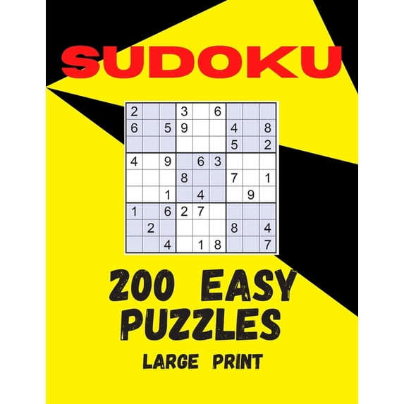 Sudoku: 200 Easy Puzzles Large Print: Puzzle Book With Solutions Included Numbers Activity Book For Adults Seniors Sudoku Gift For Beginners (Paperback)