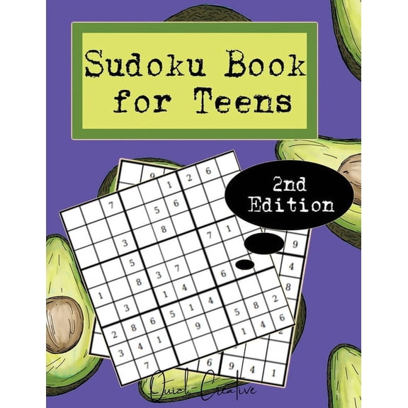 Sudoku Book For Teens 2nd Edition: Easy to Medium Sudoku Puzzles Including 330 Sudoku Puzzles with Solutions, Avocado Edition, Great Gift for Teens or