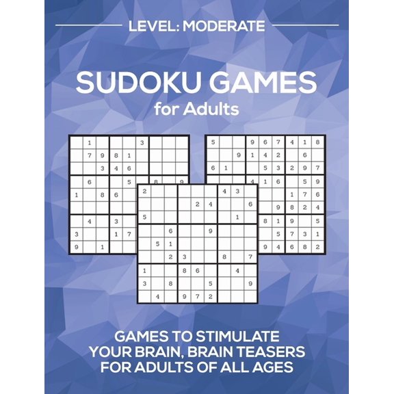 Sudoku Games for Adults Level: Moderate, (Paperback)