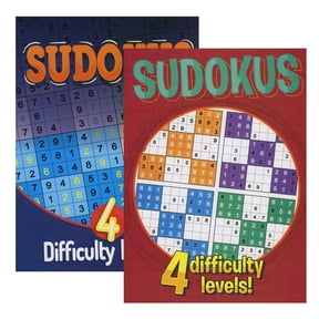 Sudoku II Puzzle Book, 2 Titles, Number Match, Easy to Hard, 2-Pack