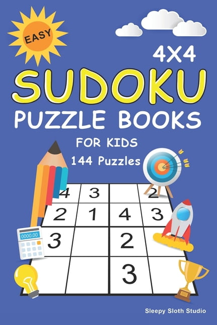 Easy 4X4 Sudoku puzzle game for kids - 20 pages printable worksheet